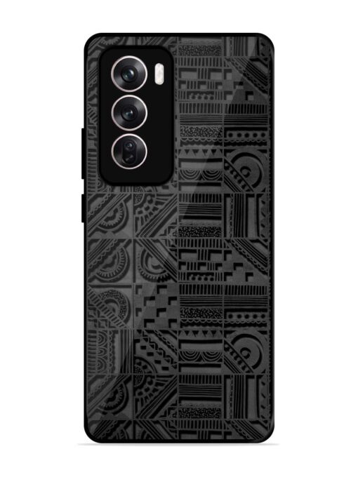 Seamless Pattern Glossy Metal Phone Cover for Oppo Reno 12 (5G)