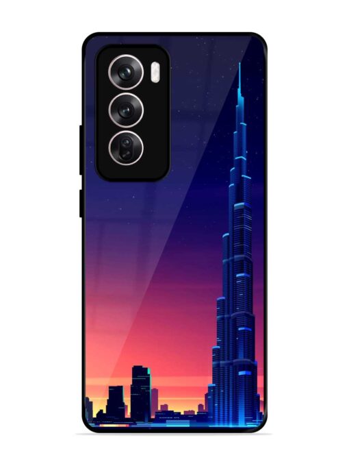 Burj Khalifa Abstract Glossy Metal Phone Cover for Oppo Reno 12 (5G)