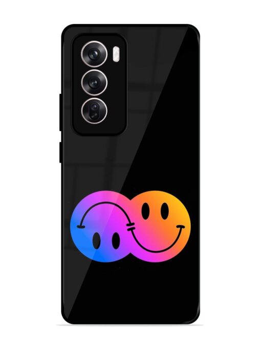 Gradient Smile Art Glossy Metal TPU Phone Cover for Oppo Reno 12 (5G)