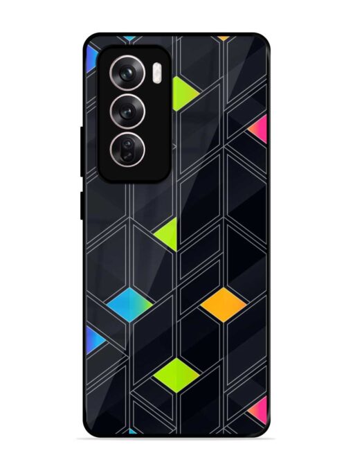 Abstract Mosaic Seamless Glossy Metal Phone Cover for Oppo Reno 12 (5G)