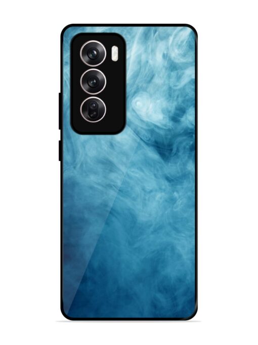 Blue Smoke Art Glossy Metal Phone Cover for Oppo Reno 12 (5G)