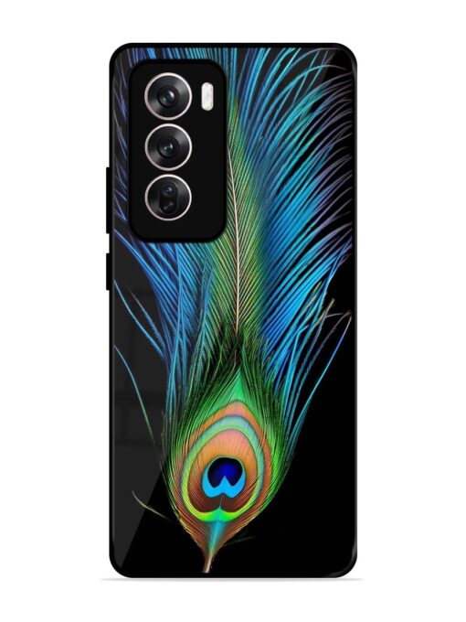 Peacock Feather Glossy Metal TPU Phone Cover for Oppo Reno 12 (5G)