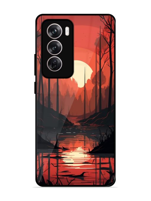 Natural Landscape Glossy Metal Phone Cover for Oppo Reno 12 (5G)