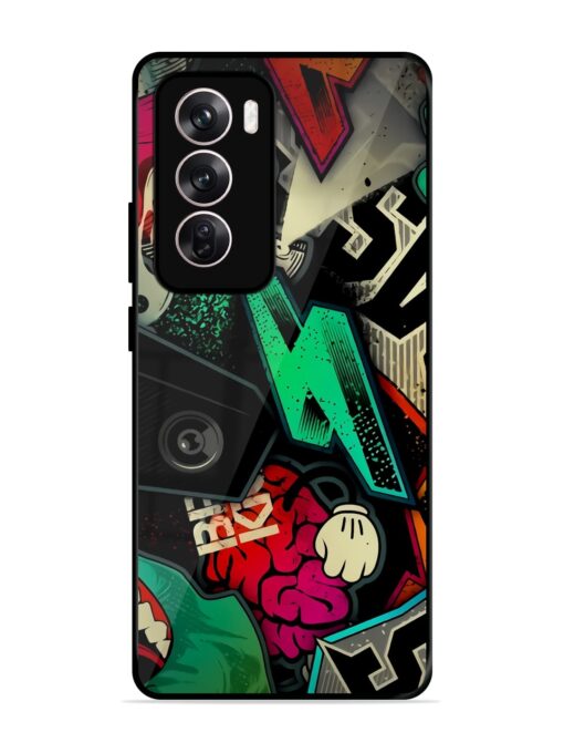 Graffiti Art Glossy Metal Phone Cover for Oppo Reno 12 (5G)