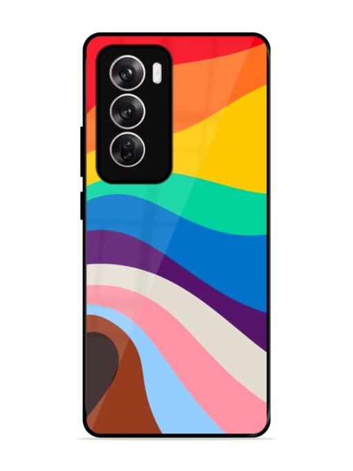 Minimal Pride Art Glossy Metal Phone Cover for Oppo Reno 12 (5G)