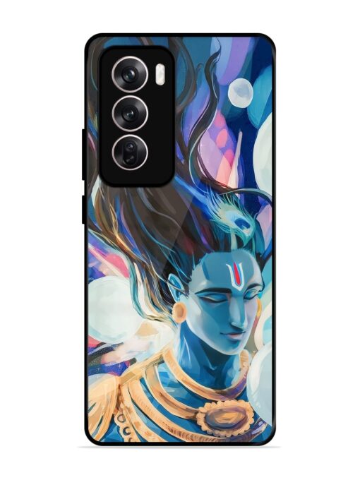 Bhagwan Sri Krishna Glossy Metal Phone Cover for Oppo Reno 12 (5G)