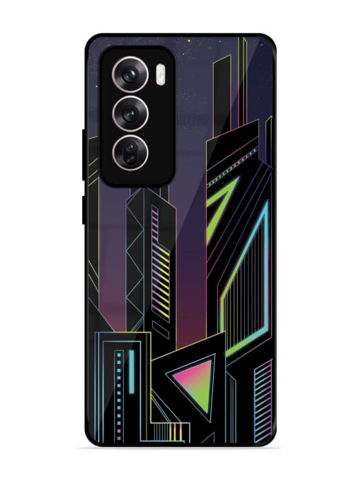 Neon Dreamscape Glossy Metal Phone Cover for Oppo Reno 12 (5G)