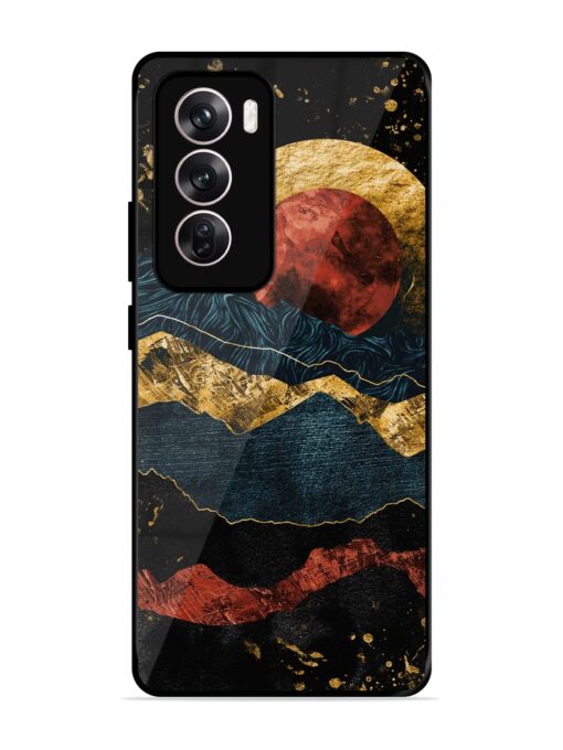 Gold Painting View Glossy Metal Phone Cover for Oppo Reno 12 (5G)