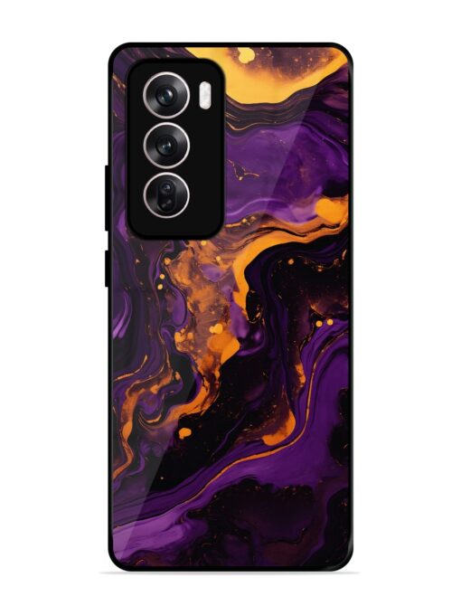 Painting Of A Purple Glossy Metal Phone Cover for Oppo Reno 12 (5G)