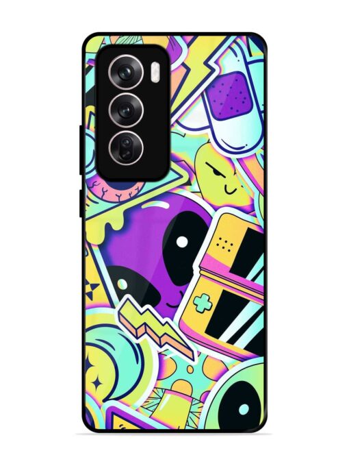 Scratch Art Glossy Metal Phone Cover for Oppo Reno 12 Pro (5G)