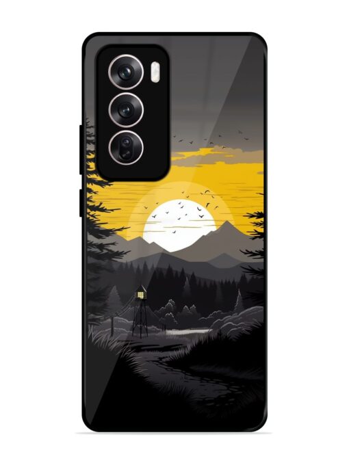 Sunset Vector Glossy Metal Phone Cover for Oppo Reno 12 Pro (5G)