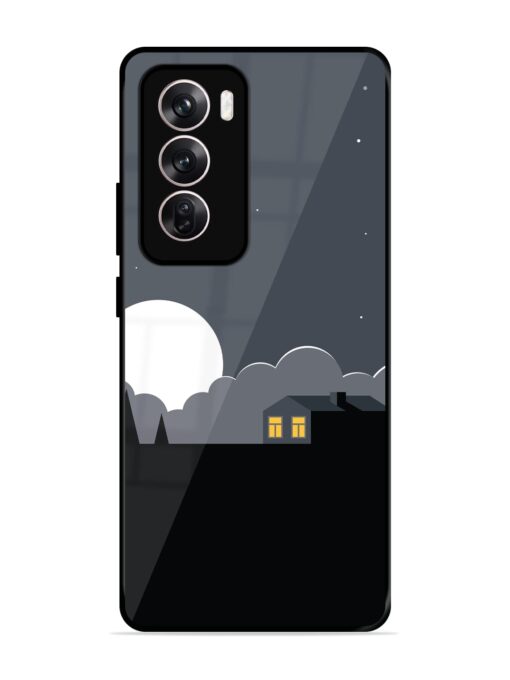 Full Moon Vector Art Glossy Metal Phone Cover for Oppo Reno 12 Pro (5G) Zapvi