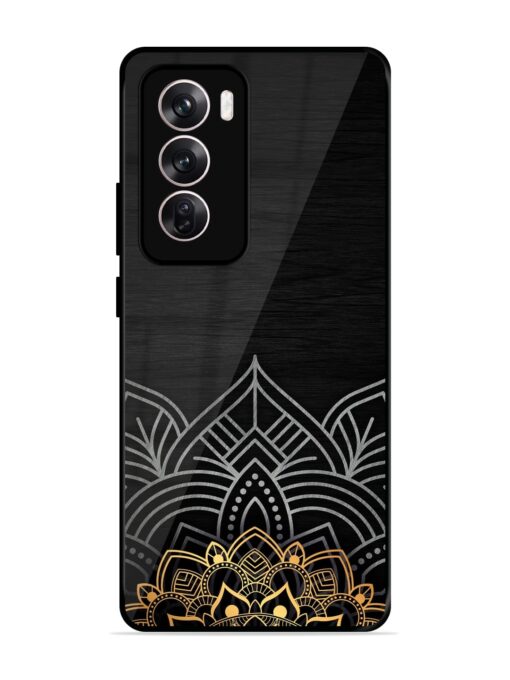 Decorative Golden Pattern Glossy Metal Phone Cover for Oppo Reno 12 Pro (5G) Zapvi