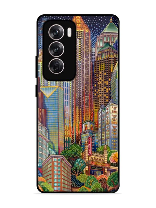 Cityscapes Art Glossy Metal Phone Cover for Oppo Reno 12 Pro (5G) Zapvi