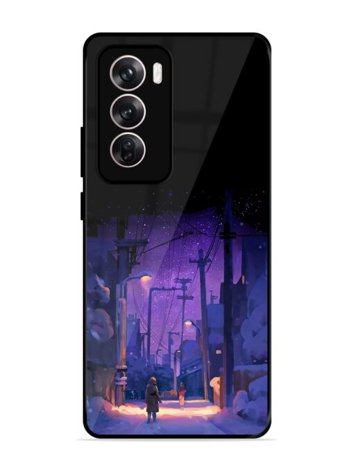 Winter Anime Art Glossy Metal Phone Cover for Oppo Reno 12 Pro (5G) Zapvi