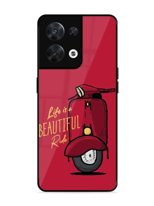 Life Is Beautiful Rides Glossy Metal Phone Cover for Oppo Reno 8 (5G) Zapvi