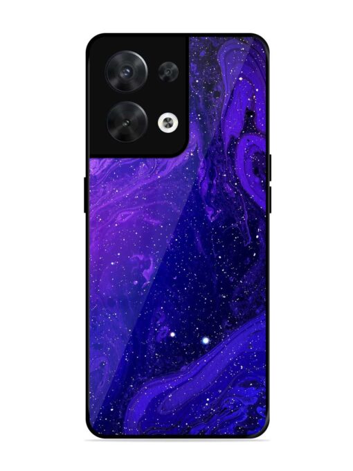 Galaxy Acrylic Abstract Art Glossy Metal Phone Cover for Oppo Reno 8 (5G) Zapvi