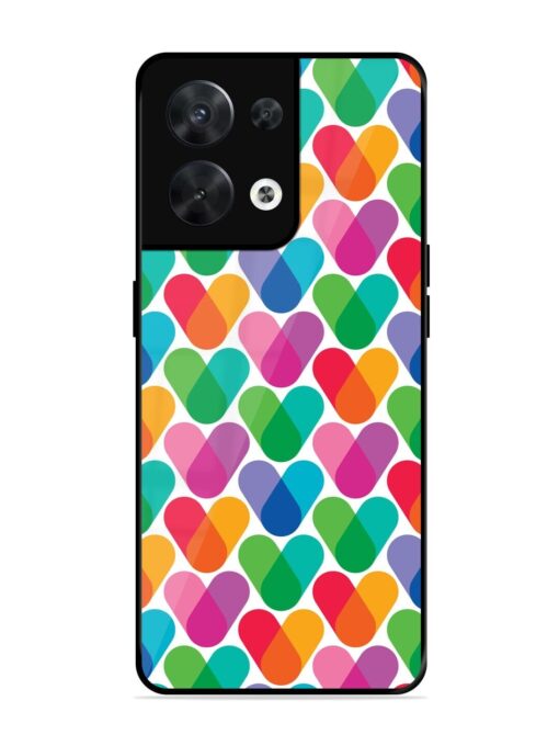 Overlapping Colors Colorful Glossy Metal TPU Phone Cover for Oppo Reno 8 (5G)