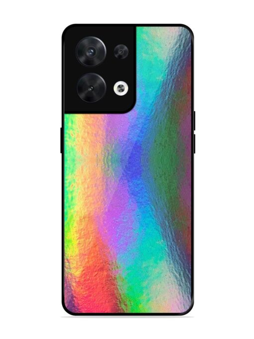 Colorful Holographic Background Glossy Metal TPU Phone Cover for Oppo Reno 8 (5G) Zapvi