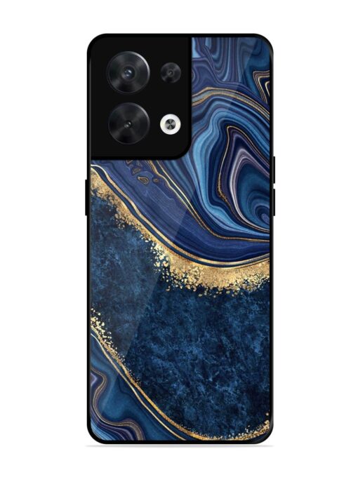 Abstract Background Blue Glossy Metal TPU Phone Cover for Oppo Reno 8 (5G) Zapvi