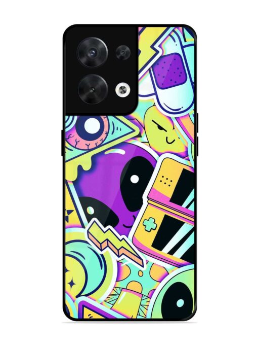 Scratch Art Glossy Metal Phone Cover for Oppo Reno 8 (5G) Zapvi