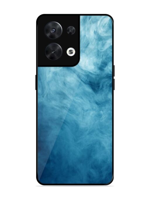 Blue Smoke Art Glossy Metal Phone Cover for Oppo Reno 8 (5G)