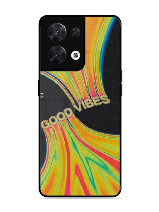 Good Vibes Glossy Metal Phone Cover for Oppo Reno 8 (5G)