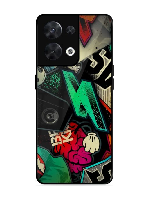 Graffiti Art Glossy Metal Phone Cover for Oppo Reno 8 (5G) Zapvi