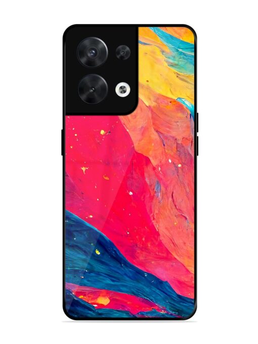 Starry Night Glossy Metal Phone Cover for Oppo Reno 8 (5G)