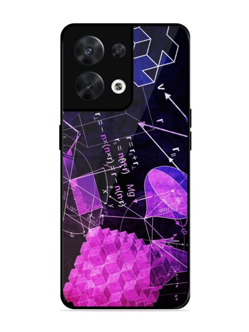 Math Physics Formula Art Glossy Metal Phone Cover for Oppo Reno 8 (5G)