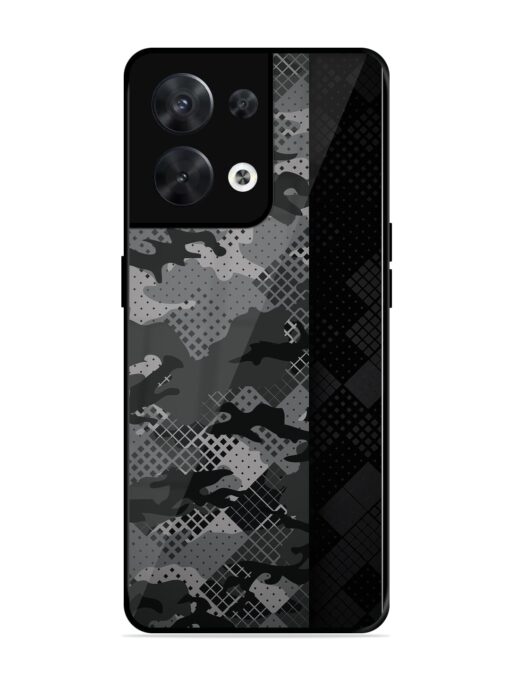 Dark Camouflage Glossy Metal Phone Cover for Oppo Reno 8 (5G)