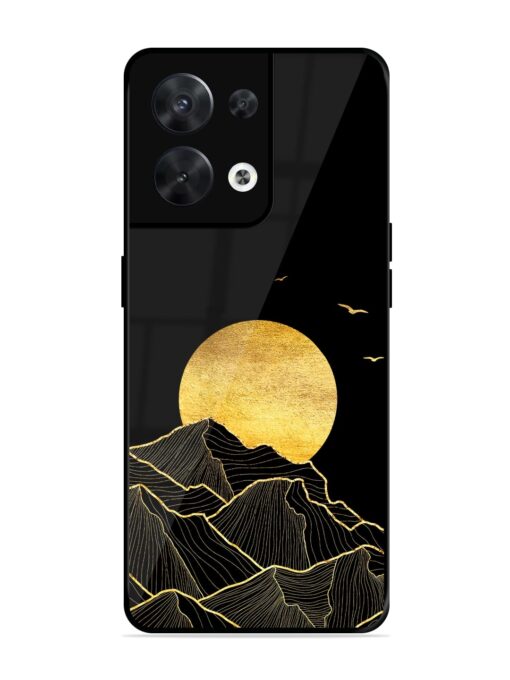 Golden Sunrise Glossy Metal Phone Cover for Oppo Reno 8 (5G) Zapvi