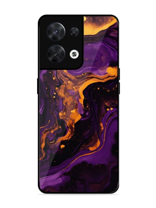 Painting Of A Purple Glossy Metal Phone Cover for Oppo Reno 8 (5G) Zapvi