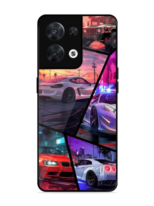 Ride In Pixels Glossy Metal Phone Cover for Oppo Reno 8 (5G)