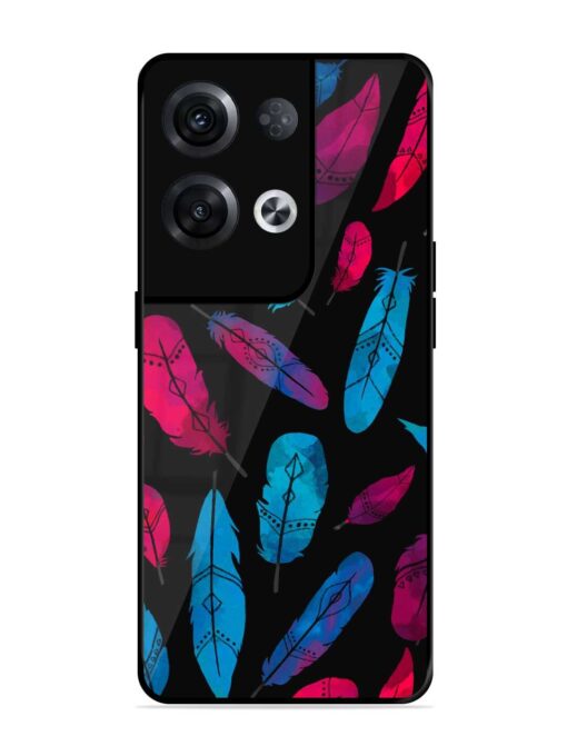 Feather Art Glossy Metal Phone Cover for Oppo Reno 8 Pro (5G) Zapvi