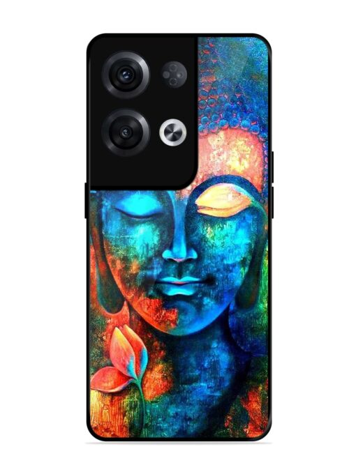 Buddha Painting Glossy Metal Phone Cover for Oppo Reno 8 Pro (5G)