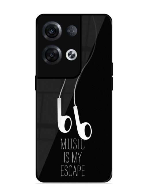 Music Is My Escape Glossy Metal Phone Cover for Oppo Reno 8 Pro (5G) Zapvi