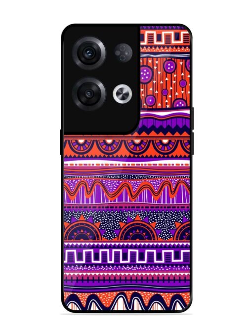 Ethnic Seamless Pattern Glossy Metal TPU Phone Cover for Oppo Reno 8 Pro (5G) Zapvi