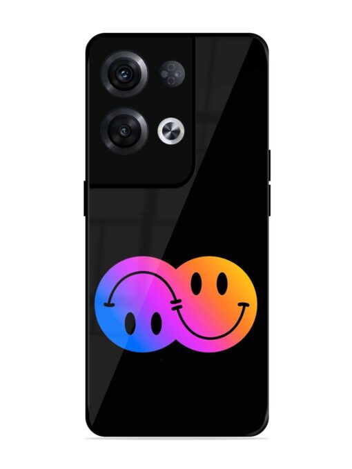 Gradient Smile Art Glossy Metal TPU Phone Cover for Oppo Reno 8 Pro (5G) Zapvi