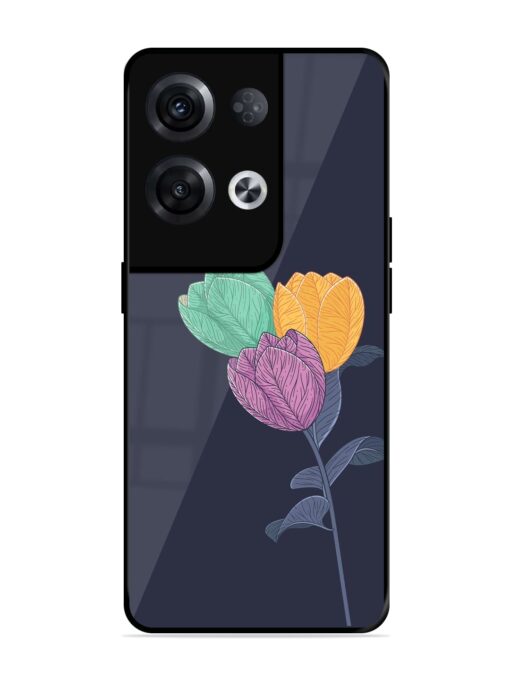 Flower Vector Glossy Metal Phone Cover for Oppo Reno 8 Pro (5G) Zapvi