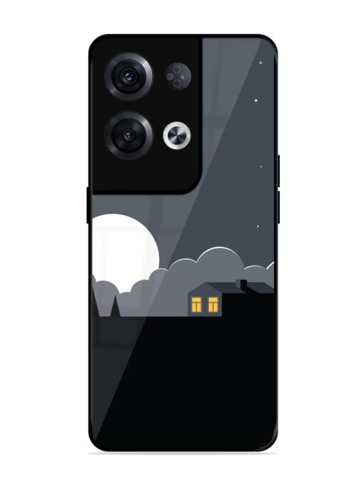 Full Moon Vector Art Glossy Metal Phone Cover for Oppo Reno 8 Pro (5G) Zapvi