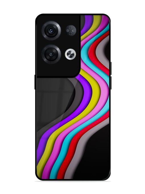 Liquid Blue Abstract Glossy Metal Phone Cover for Oppo Reno 8 Pro (5G) Zapvi