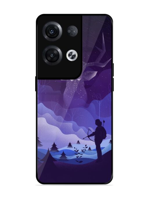 Deer Forest River Glossy Metal Phone Cover for Oppo Reno 8 Pro (5G) Zapvi