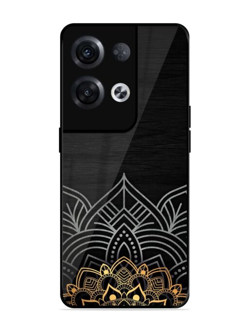 Decorative Golden Pattern Glossy Metal Phone Cover for Oppo Reno 8 Pro (5G) Zapvi