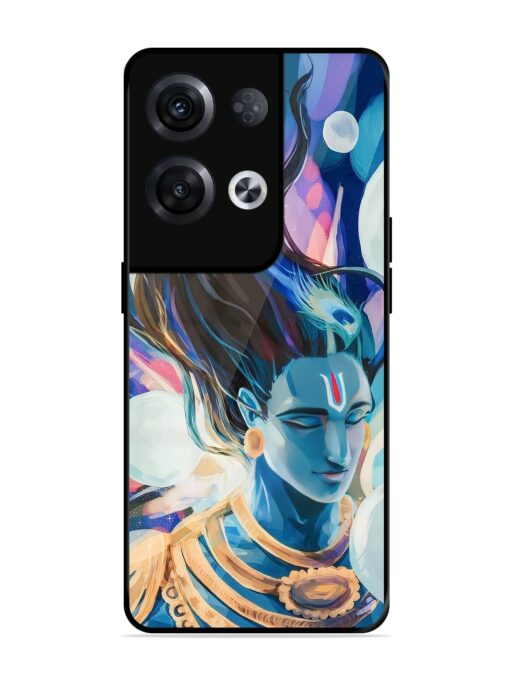 Bhagwan Sri Krishna Glossy Metal Phone Cover for Oppo Reno 8 Pro (5G) Zapvi