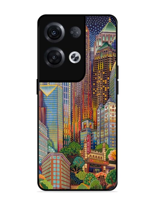 Cityscapes Art Glossy Metal Phone Cover for Oppo Reno 8 Pro (5G) Zapvi