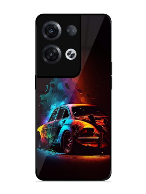 High Classic Car Art Glossy Metal Phone Cover for Oppo Reno 8 Pro (5G) Zapvi