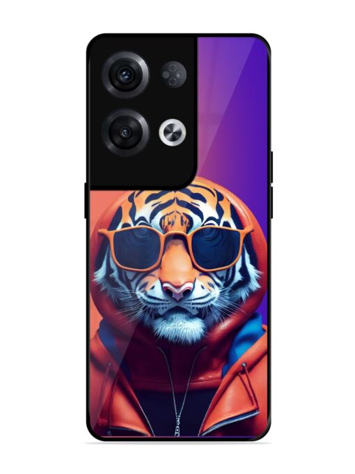 Tiger Animation Glossy Metal Phone Cover for Oppo Reno 8 Pro (5G) Zapvi