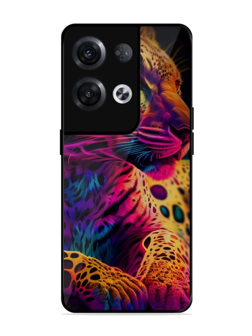 Leopard Art Glossy Metal Phone Cover for Oppo Reno 8 Pro (5G) Zapvi