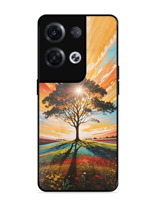 Abstract Tree Colorful Art Glossy Metal Phone Cover for Oppo Reno 8 Pro (5G) Zapvi